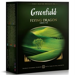 Чай зеленый Greenfield Flying Dragon пакетированный 100 пакетиков в упаковке - фото 18499
