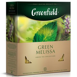 Чай зеленый Greenfield Green Melissa пакетированный 100 пакетиков в упаковке - фото 18506