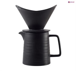 Набор пуровер для приготовления кофе, керамика черный, 500 мл. - фото 29842