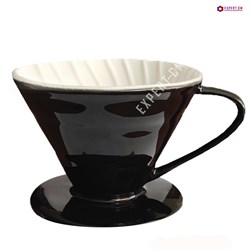 Воронка керамическая для приготовления кофе V60 размер 02, черная - фото 29881