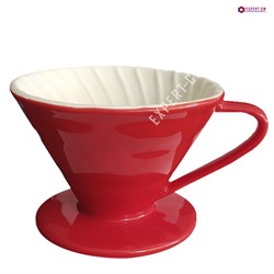 Воронка керамическая для приготовления кофе V60-02, красная - фото 29888