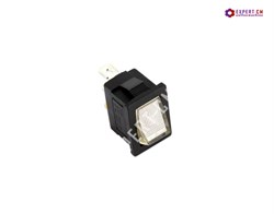 Выключатель (белый) 13х20мм однополярный 10А 3 контакта с лампой индикации - фото 30912