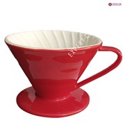 Воронка керамическая для приготовления кофе V60-02, красная