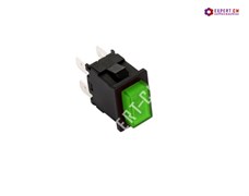 Электрическая кнопка (зеленая) 19х13мм, 2х полюсная 250В 16А с лампой индикации