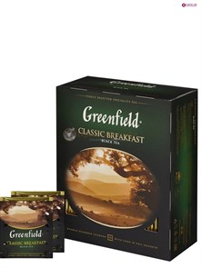 Чай черный Greenfield Classic Breakfast пакетированный 100 пакетиков в упаковке