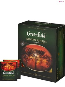 Чай черный Greenfield Kenyan Sunrise пакетированный 100 пакетиков в упаковке