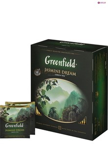 Чай зеленый Greenfield Jasmine Dream пакетированный 100 пакетиков в упаковке