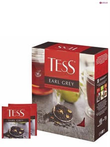 Чай TESS (Тесс) Earl grey, чёрный пакетированный 100 шт/уп по 1.8 г