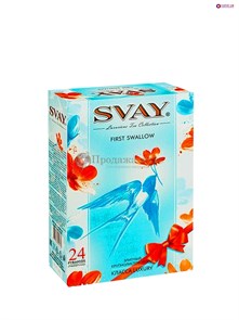 Чай ассорти Svay First SWALLOW, упаковка 24 пирамидки (12 шт. по 2,5 г и 12 шт. по 2 г)